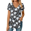 image:imageWomens Chiffon Blouses Dressy Casual Tops Summer Tunics V Neck Business Short Sleeve ShirtsV Neck White Lily