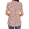 image:imageWomens Dressy Chiffon Blouses V Neck Tops Tee 2025 Summer Shirts Petal Short Sleeve Casual TShirtsPetal SleeveBeigedeep Red Flower