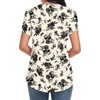 image:imageWomens Dressy Chiffon Blouses V Neck Tops Tee 2025 Summer Shirts Petal Short Sleeve Casual TShirtsPetal SleeveBlack Flower Beige