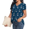 image:imageWomens Dressy Chiffon Blouses V Neck Tops Tee 2025 Summer Shirts Petal Short Sleeve Casual TShirtsPetal SleeveBlue Butterfly