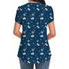 image:imageWomens Dressy Chiffon Blouses V Neck Tops Tee 2025 Summer Shirts Petal Short Sleeve Casual TShirtsPetal SleeveBlue Butterfly