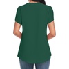 image:imageWomens Dressy Chiffon Blouses V Neck Tops Tee 2025 Summer Shirts Petal Short Sleeve Casual TShirtsPetal SleeveDark Green