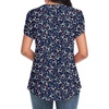 image:imageWomens Dressy Chiffon Blouses V Neck Tops Tee 2025 Summer Shirts Petal Short Sleeve Casual TShirtsPetal SleeveFloral Navy Blue