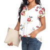 image:imageWomens Dressy Chiffon Blouses V Neck Tops Tee 2025 Summer Shirts Petal Short Sleeve Casual TShirtsPetal SleeveFloral White