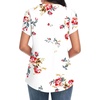 image:imageWomens Dressy Chiffon Blouses V Neck Tops Tee 2025 Summer Shirts Petal Short Sleeve Casual TShirtsPetal SleeveFloral White