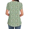 image:imageWomens Dressy Chiffon Blouses V Neck Tops Tee 2025 Summer Shirts Petal Short Sleeve Casual TShirtsPetal SleeveGreen Flowers