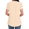 image:imageWomens Dressy Chiffon Blouses V Neck Tops Tee 2025 Summer Shirts Petal Short Sleeve Casual TShirtsPetal SleeveKhaki