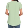 image:imageWomens Dressy Chiffon Blouses V Neck Tops Tee 2025 Summer Shirts Petal Short Sleeve Casual TShirtsPetal SleeveMatcha Color