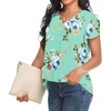 image:imageWomens Dressy Chiffon Blouses V Neck Tops Tee 2025 Summer Shirts Petal Short Sleeve Casual TShirtsPetal SleeveMint Green