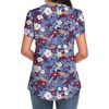 image:imageWomens Dressy Chiffon Blouses V Neck Tops Tee 2025 Summer Shirts Petal Short Sleeve Casual TShirtsPetal SleeveMixed Blue Redflower