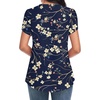 image:imageWomens Dressy Chiffon Blouses V Neck Tops Tee 2025 Summer Shirts Petal Short Sleeve Casual TShirtsPetal SleeveNavy Blue Winter Fl