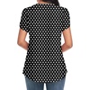 image:imageWomens Dressy Chiffon Blouses V Neck Tops Tee 2025 Summer Shirts Petal Short Sleeve Casual TShirtsPetal SleevePolka Dots Black