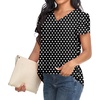 image:imageWomens Dressy Chiffon Blouses V Neck Tops Tee 2025 Summer Shirts Petal Short Sleeve Casual TShirtsPetal SleevePolka Dots Black