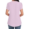 image:imageWomens Dressy Chiffon Blouses V Neck Tops Tee 2025 Summer Shirts Petal Short Sleeve Casual TShirtsPetal SleeveTaro Violet