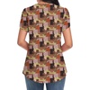 image:imageWomens Dressy Chiffon Blouses V Neck Tops Tee 2025 Summer Shirts Petal Short Sleeve Casual TShirtsPetal SleeveVintage Checkers