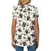 image:imageWomens Plus Size Tops Dressy Casual Summer Chiffon Blouses Short Sleeve Dress Shirts Business Loose Fit TunicsCrewneck Black Floral Beige