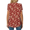 image:imageWomens Plus Size Tops Dressy Casual Summer Chiffon Blouses Short Sleeve Dress Shirts Business Loose Fit TunicsCrewneck Dark Red Fl