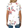 image:imageWomens Plus Size Tops Dressy Casual Summer Chiffon Blouses Short Sleeve Dress Shirts Business Loose Fit TunicsCrewneck Floral White