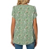 image:imageWomens Plus Size Tops Dressy Casual Summer Chiffon Blouses Short Sleeve Dress Shirts Business Loose Fit TunicsCrewneck Green Flowers