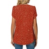 image:imageWomens Plus Size Tops Dressy Casual Summer Chiffon Blouses Short Sleeve Dress Shirts Business Loose Fit TunicsCrewneck Polka Dots Red