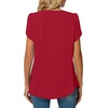 image:imageWomens Plus Size Tops Dressy Casual Summer Chiffon Blouses Short Sleeve Dress Shirts Business Loose Fit TunicsCrewneck Red