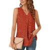 image:imageBestbee Womens 2026 Summer Tank Tops Dressy Casual Sleeveless Chiffon Blouses V Neck Tunics Cute Business Work ShirtsPolka Dots Red