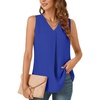 image:imageBestbee Womens 2026 Summer Tank Tops Dressy Casual Sleeveless Chiffon Blouses V Neck Tunics Cute Business Work ShirtsRoyal Blue