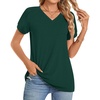 image:imageWomens 2025 Summer Tops Plus Size Tunics Casual Short Sleeve Shirts Loose Fit BlousesDark Green