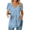 V Neck Ink Blue Flower