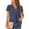 Petal Sleeve/Floral Navy Blue