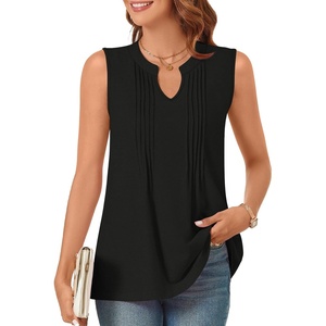 image:imageBestbee Womens Tank Tops Dressy Casual Summer Blouses Business Shirts V Neck Sleeveless Tunic TopsBlack