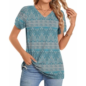 image:imageWomens 2025 Summer Tops Plus Size Tunics Casual Short Sleeve Shirts Loose Fit BlousesBluekhaki