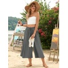 image:imageBestbee Capri Pants for Women Wide Leg Palazzo Cropped Pant Gaucho Capris  Dressy Casual Summer Outfits Culottes Boho Gauchos with PocketsCapri Ash Gray