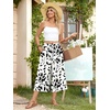 image:imageBestbee Capri Pants for Women Wide Leg Palazzo Cropped Pant Gaucho Capris  Dressy Casual Summer Outfits Culottes Boho Gauchos with PocketsCapri Black Leafwhite