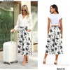 image:imageBestbee Capri Pants for Women Wide Leg Palazzo Cropped Pant Gaucho Capris  Dressy Casual Summer Outfits Culottes Boho Gauchos with PocketsCapri Black Floralwhite