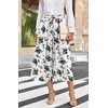 image:imageBestbee Capri Pants for Women Wide Leg Palazzo Cropped Pant Gaucho Capris  Dressy Casual Summer Outfits Culottes Boho Gauchos with PocketsCapri Black Floralwhite