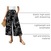image:imageBestbee Capri Pants for Women Wide Leg Palazzo Cropped Pant Gaucho Capris  Dressy Casual Summer Outfits Culottes Boho Gauchos with PocketsCapri Blackwhite Flower