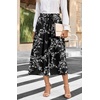 image:imageBestbee Capri Pants for Women Wide Leg Palazzo Cropped Pant Gaucho Capris  Dressy Casual Summer Outfits Culottes Boho Gauchos with PocketsCapri Blackwhite Flower