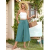 image:imageBestbee Capri Pants for Women Wide Leg Palazzo Cropped Pant Gaucho Capris  Dressy Casual Summer Outfits Culottes Boho Gauchos with PocketsCapri Blue