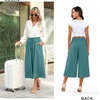 image:imageBestbee Capri Pants for Women Wide Leg Palazzo Cropped Pant Gaucho Capris  Dressy Casual Summer Outfits Culottes Boho Gauchos with PocketsCapri Blue