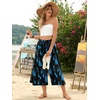 image:imageBestbee Capri Pants for Women Wide Leg Palazzo Cropped Pant Gaucho Capris  Dressy Casual Summer Outfits Culottes Boho Gauchos with PocketsCapri Blue Floralblack