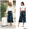 image:imageBestbee Capri Pants for Women Wide Leg Palazzo Cropped Pant Gaucho Capris  Dressy Casual Summer Outfits Culottes Boho Gauchos with PocketsCapri Blue Floralblack