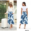 image:imageBestbee Capri Pants for Women Wide Leg Palazzo Cropped Pant Gaucho Capris  Dressy Casual Summer Outfits Culottes Boho Gauchos with PocketsCapri Blue Tie Dye