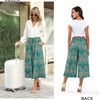 image:imageBestbee Capri Pants for Women Wide Leg Palazzo Cropped Pant Gaucho Capris  Dressy Casual Summer Outfits Culottes Boho Gauchos with PocketsCapri Bluekhaki Floral