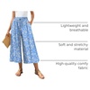 image:imageBestbee Capri Pants for Women Wide Leg Palazzo Cropped Pant Gaucho Capris  Dressy Casual Summer Outfits Culottes Boho Gauchos with PocketsCapri Bluewhite Flower
