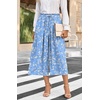 image:imageBestbee Capri Pants for Women Wide Leg Palazzo Cropped Pant Gaucho Capris  Dressy Casual Summer Outfits Culottes Boho Gauchos with PocketsCapri Bluewhite Flower