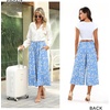 image:imageBestbee Capri Pants for Women Wide Leg Palazzo Cropped Pant Gaucho Capris  Dressy Casual Summer Outfits Culottes Boho Gauchos with PocketsCapri Bluewhite Flower