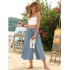 image:imageBestbee Capri Pants for Women Wide Leg Palazzo Cropped Pant Gaucho Capris  Dressy Casual Summer Outfits Culottes Boho Gauchos with PocketsCapri Brilliantblue