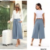 image:imageBestbee Capri Pants for Women Wide Leg Palazzo Cropped Pant Gaucho Capris  Dressy Casual Summer Outfits Culottes Boho Gauchos with PocketsCapri Brilliantblue