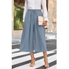 image:imageBestbee Capri Pants for Women Wide Leg Palazzo Cropped Pant Gaucho Capris  Dressy Casual Summer Outfits Culottes Boho Gauchos with PocketsCapri Brilliantblue